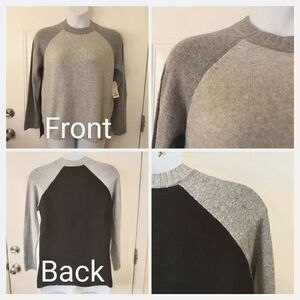 Time and Tru light gray dark gray and black crew neck pullover sweater